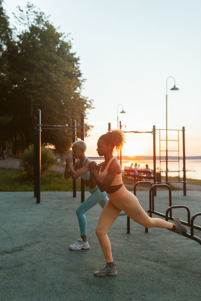women exercising outdoors