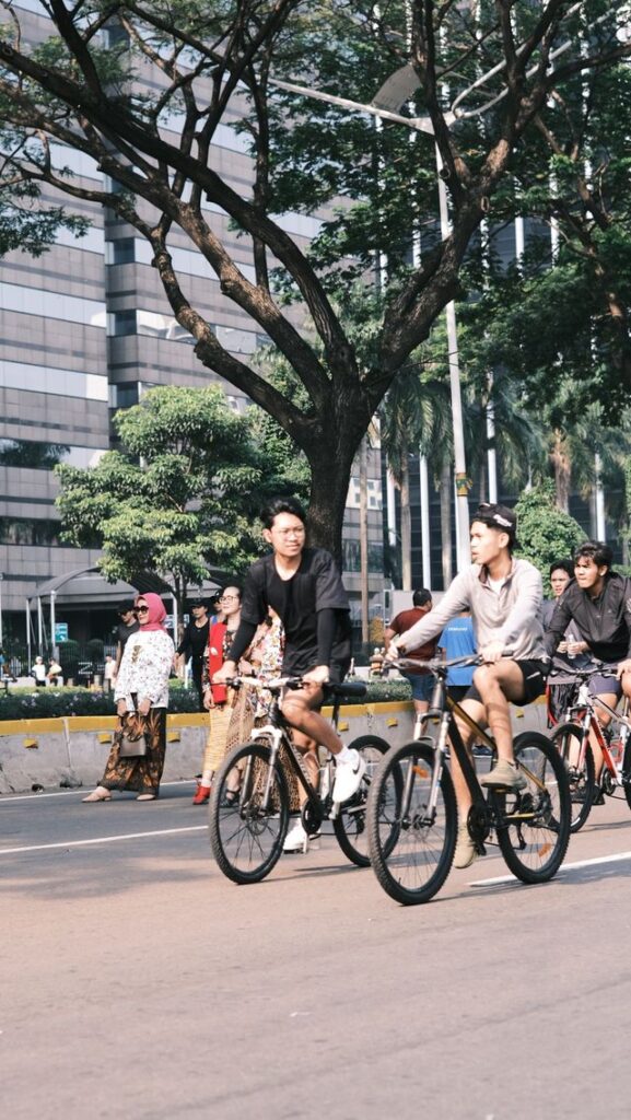 people on bicycles